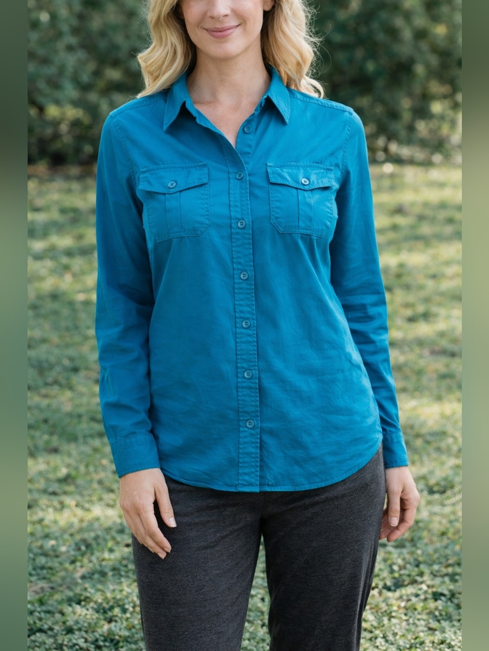Lane BRYANT WOMEN BUTTON FRONT Top  100% Lyocell NEEDS AN IRON SIZE 18